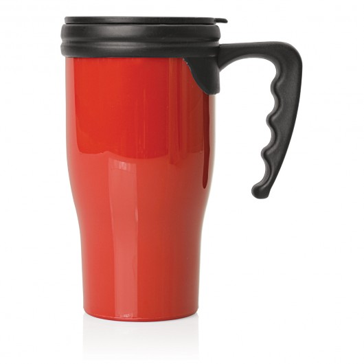 Red Double Wall Plastic Travel Mugs